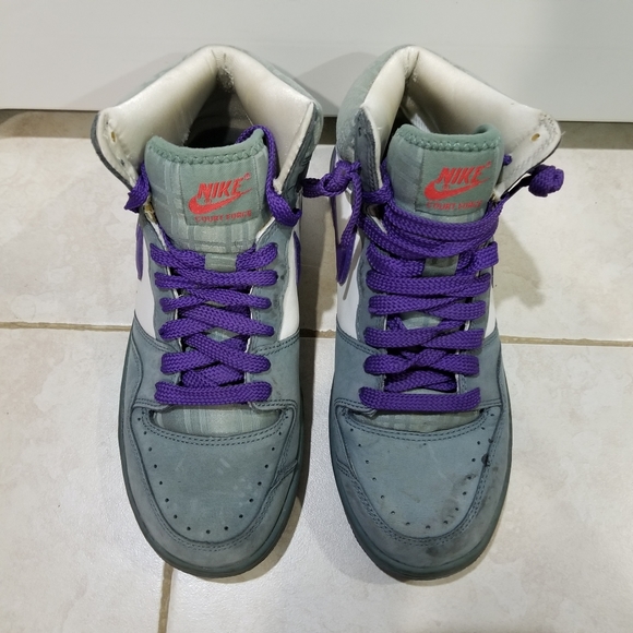 Nike Court Force High Top Purple Gray Men's Size 8 - Picture 3 of 11